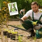 Prezziario Assoverde: un giardiniere con il tablet sul terreno di lavoro
